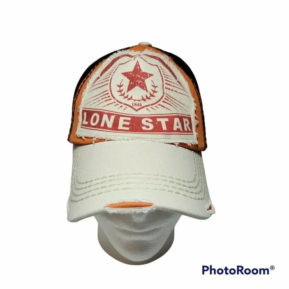 KBETHOS Lonestar Snapback Hat Distressed Baseball Cap Mesh Back Adjustable‎ - Picture 2 of 11